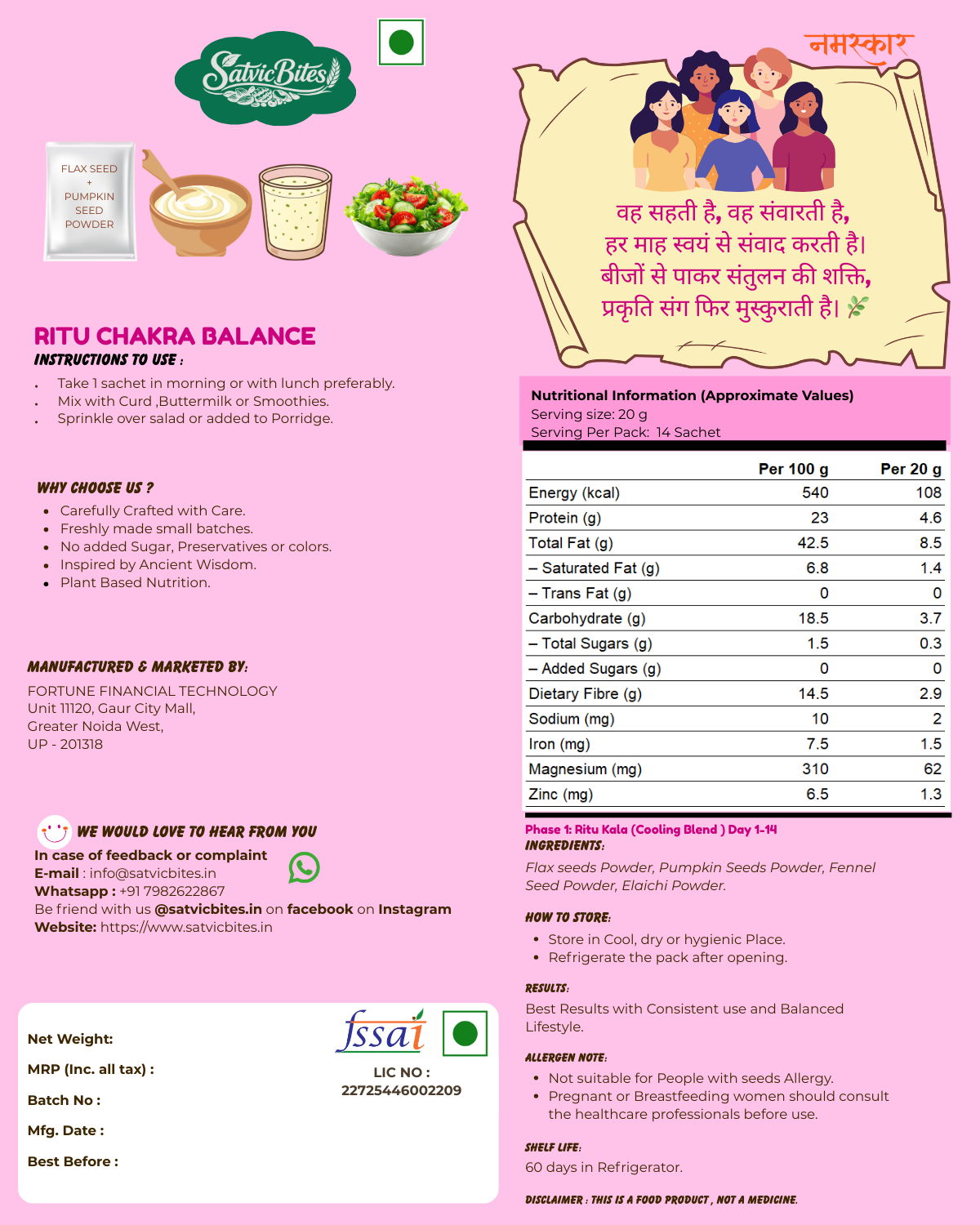 SatvicBites Ritu Chakra Balance