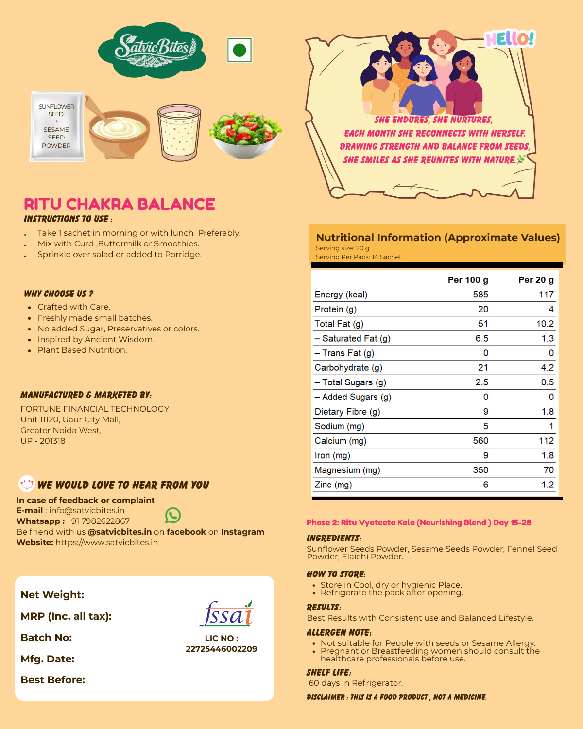 SatvicBites Ritu Chakra Balance
