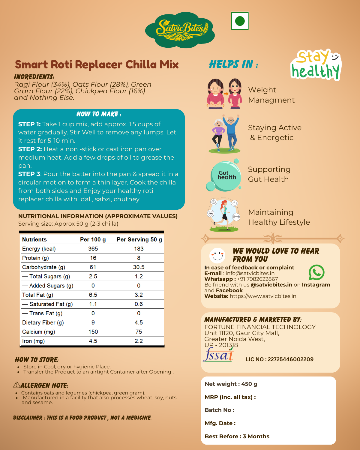 Smart Roti Replacer - Chilla Mix