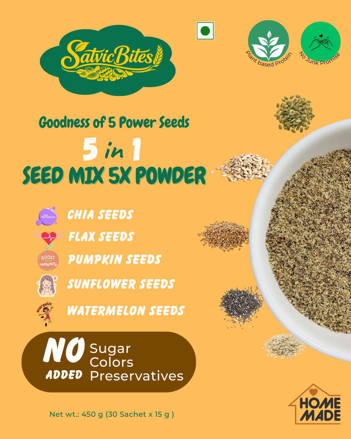 SatvicBites Seed Mix 5X Powder